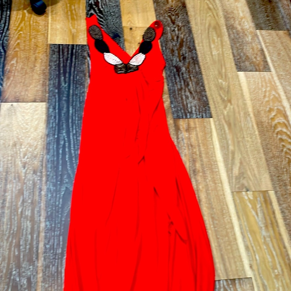 Sexy red maxi dress